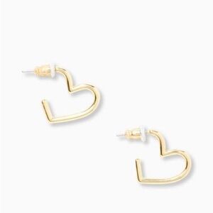 🟠Brand New Kate Spade Scrunched Scallops Mini Heart Hoops Earrings 1.5 cm